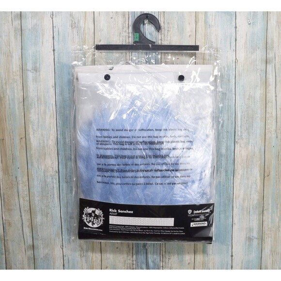 NEW Rick & Morty Rick Sanchez Costume Adult L/XL Lab Coat Wig Unibrow Halloween - Picture 2 of 7